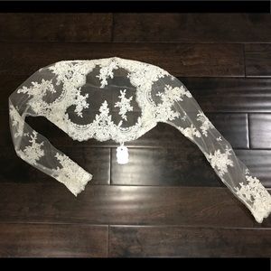 Exquisite lace bolero ivory shrug